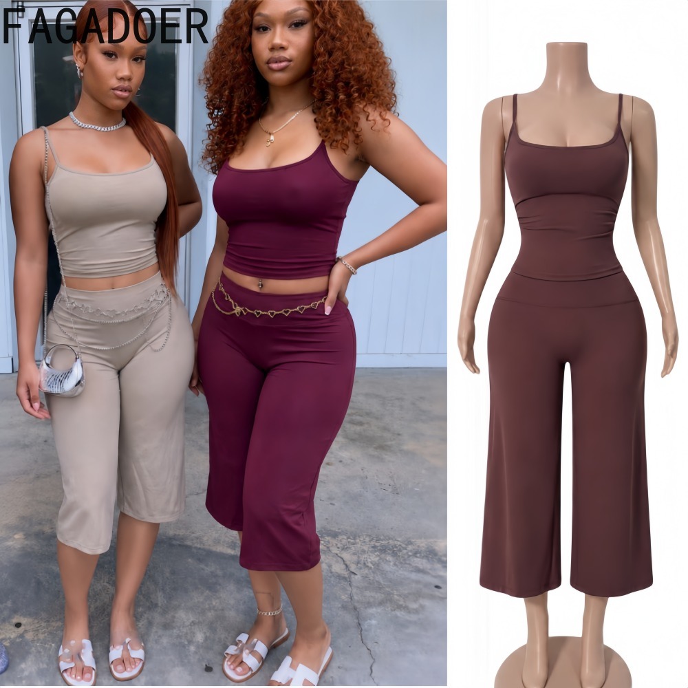 FAGADOER INS Trendy Women 2 Pi - Suspender Tank Top ulasan dan harga