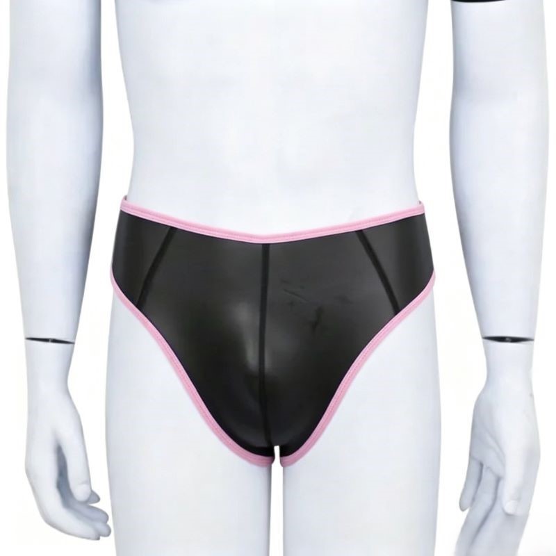 Men Sexy PU Leather Triangle B - Pouch Boxer Pouch ulasan dan harga